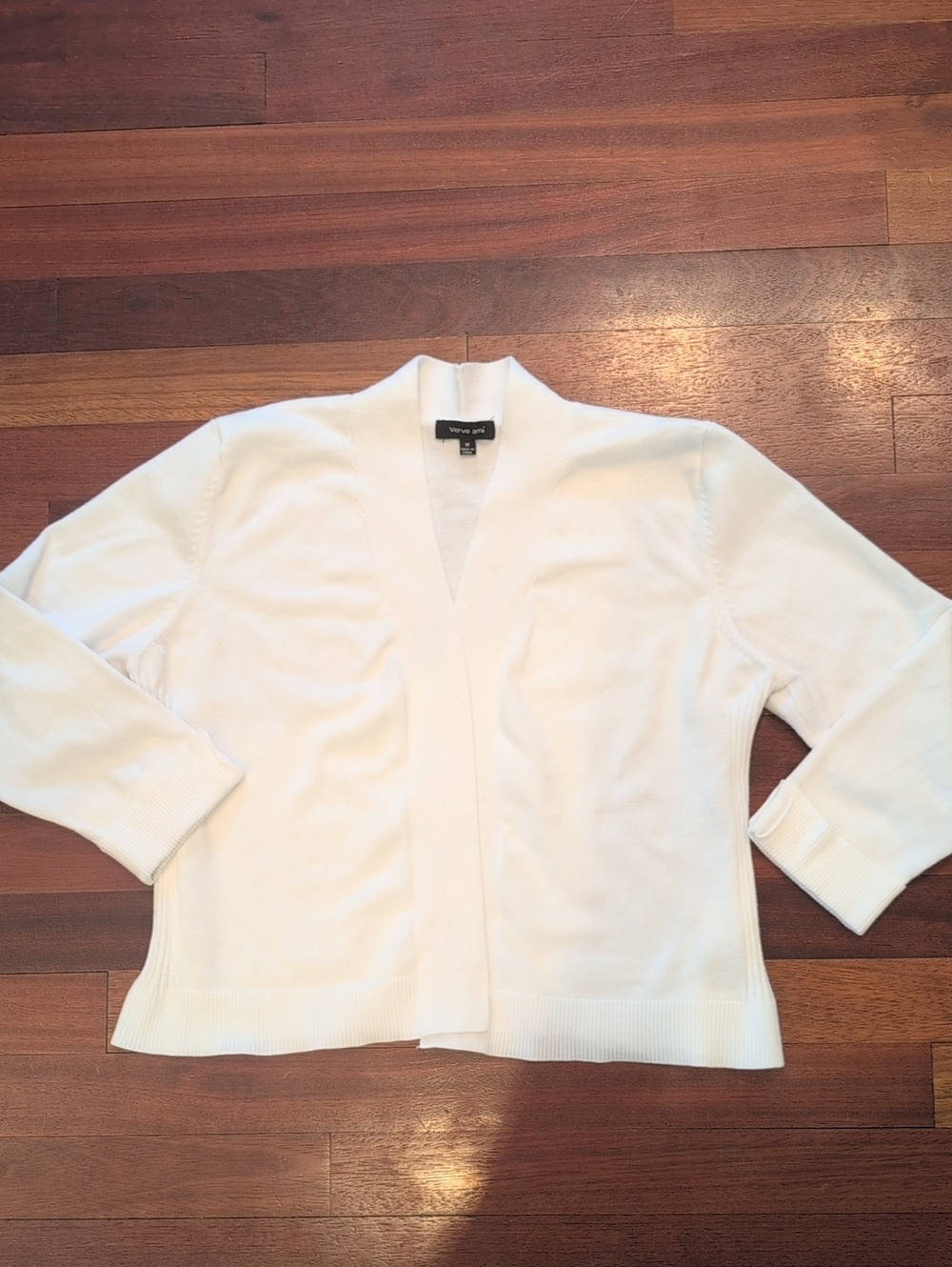 Verve Ami White Open-Front Women's Cardigan Cropped